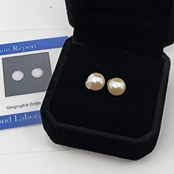Earring Backs Pearl NWOT. with Authenticity card - Picture 1 of 2